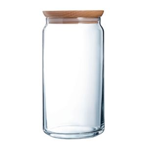 Luminarc Pure Jars & Wood Lids 1.5Ltr (6 Pack) - JK611 - 1