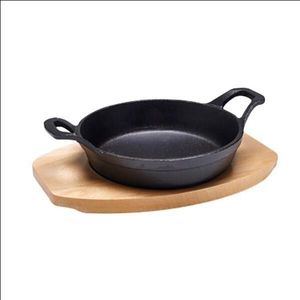 Cast Iron Sizzle Dish + Trivet Round 15Cm - 7115 - 1