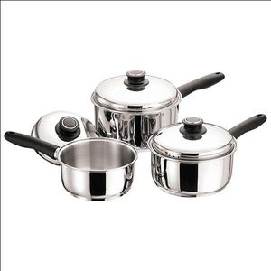 Saucepan 3Pc Set 16Cm 18Cm 20Cm Polished - 3PBLACKH - 1