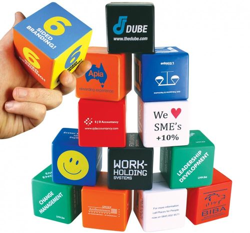 Custom Branded Stress Cubes - S0077 - 1