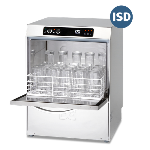 DC SG45ISD Standard Range 450mm Basket Frontloading Commercial Glasswasher with Integral Water Softener and Drain Pump, 25 Pint Capacity - SG45ISD - 1