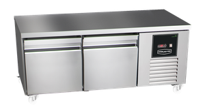 Sterling Pro Green SPI-B-135 2 Door Stainless Steel Low-Height Fridge Counter, 2 x 2/3 Drawers - SPI-B-135 - 3