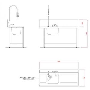 Hobart SD1650R/L Inlet Triple Rack Table & Sink - SD1650R-L - 1