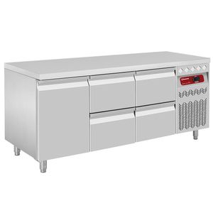 Diamond DT178/P9_2XCA1/2-P9 1 Door Refrigerated Preparation Counter with 4 Drawers, 405 Litres - DT178-P9_2XCA1-2-P9 - 1