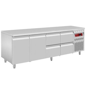 Diamond DT224/P9_2XCA1/2-P9 2 Door Refrigerated Preparation Counter with 4 Drawers, 550 Litres - DT224-P9_2XCA1-2-P9 - 1
