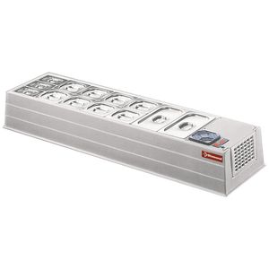 Diamond MIDI-R6 Stainless Steel Refrigerated Topping Unit, 7 x 1/3 GN Pans - MIDI-R6 - 1