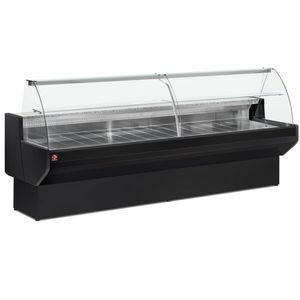 Diamond ML10/B5-VV/R2 Black Refrigerated Curved Serveover Counter with Understorage, 1040mm - ML10-B5-VV-R2 - 1