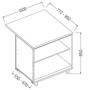 Diamond BC10X/5 Neutral Bar Counter Units_Cashier Section - BC10X-5 - 1