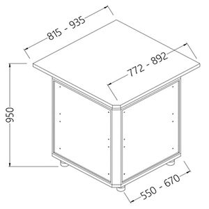 Diamond CC90X/5 Neutral Bar Counter Units_Cashier Section 90° (Closed) - CC90X-5 - 1