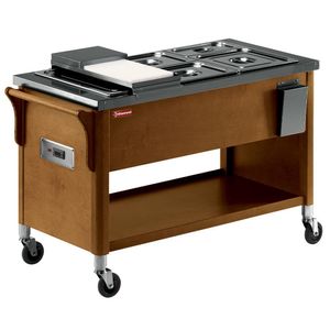 Diamond CMB-311W Wengé Wood Warming Bain Marie Buffet Tray Bar, 3 x 1/1 GN - CMB-311W - 1
