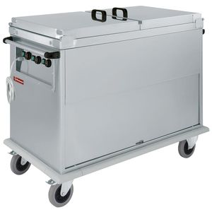 Diamond CTBM/3C-TD Electric Bain Marie Carriage on Closed Cupboard with Lids & Tilting Door, 3 x 1/1 GN - CTBM-3C-TD - 1