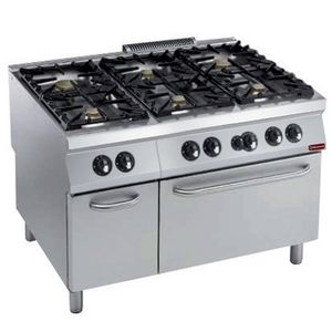 Diamond G22/6BFA12PW-N 6 Stove Freestanding Gas Range Cooker on Gas Oven & Neutral Cupboard - G22-6BFA12PW-N - 1