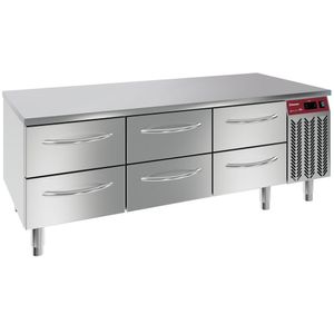 Diamond N77/R316G-9E Refrigerated Base, 6X1/2 Drawers Gn1/1- H 100 Mm - N77-R316G-9E - 1
