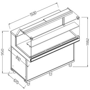 Diamond NB15X Neutral Snack Display Counters_Low Glass - NB15X - 1