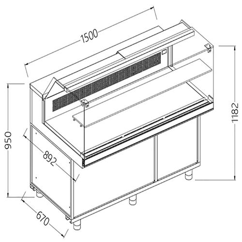 Diamond SB15XR Snack Patisserie Display Counter, 1500mm - SB15XR - 2