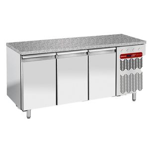 Diamond TP3N/HG-R2 3 Door Stainless Steel Granite Top Refrigerated Counter, 550 Litres - TP3N-HG-R2 - 1