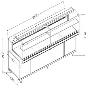Diamond VB25XR Snack Patisserie Display Counter, 2500mm - VB25XR - 1
