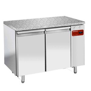 Diamond TPS2N/HG 2 Door Stainless Steel Granite Top Refrigerated Counter - TPS2N-HG - 1