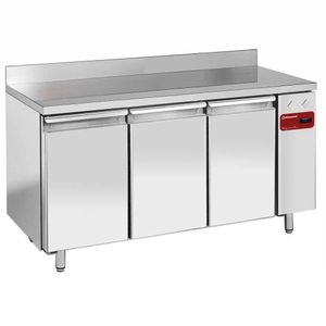 Diamond TS3B/HA 3 Door Stainless Steel Freezer Counter with Splashback, 405 Litres - TS3B-HA - 1