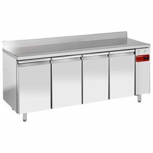 Diamond TS4N/HA 4 Door Stainless Steel Refrigerated Counter with Splashback, 550 Litres - TS4N-HA - 1