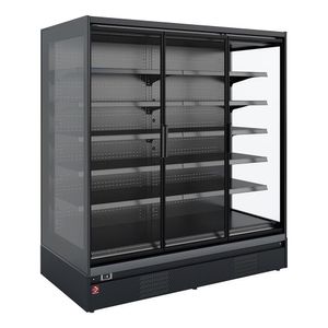 Diamond RNP13-U5 Black Refrigerated Self Service Display w/ Swinging Doors - RNP13-U5 - 1