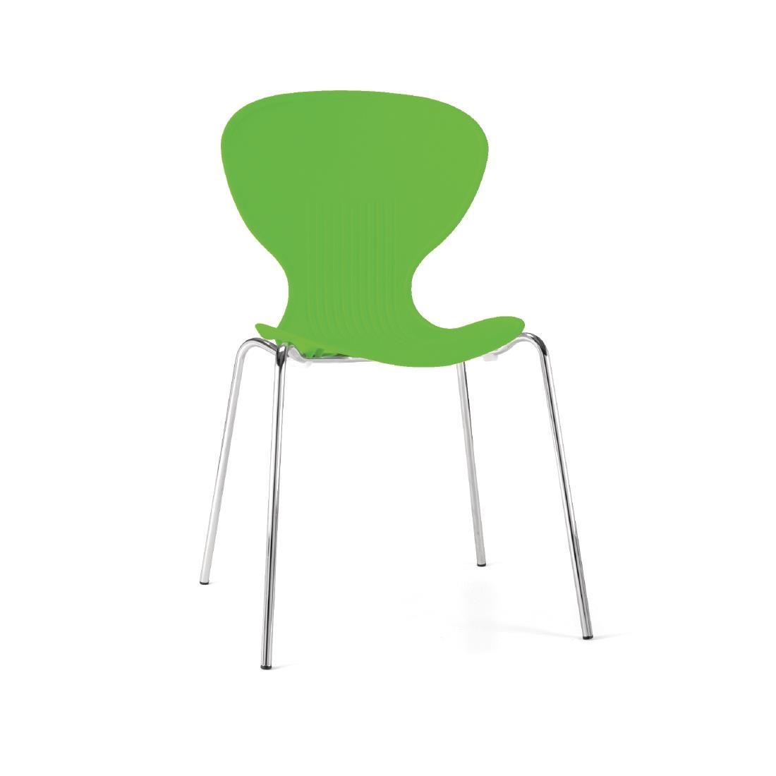 GP503 - Bolero Lime Stacking Plastic Side Chairs - Case of 4 - GP503