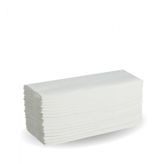 BioPak 2-Ply White Cfold Hand Towel - Case of 2400 - 1801 - 1