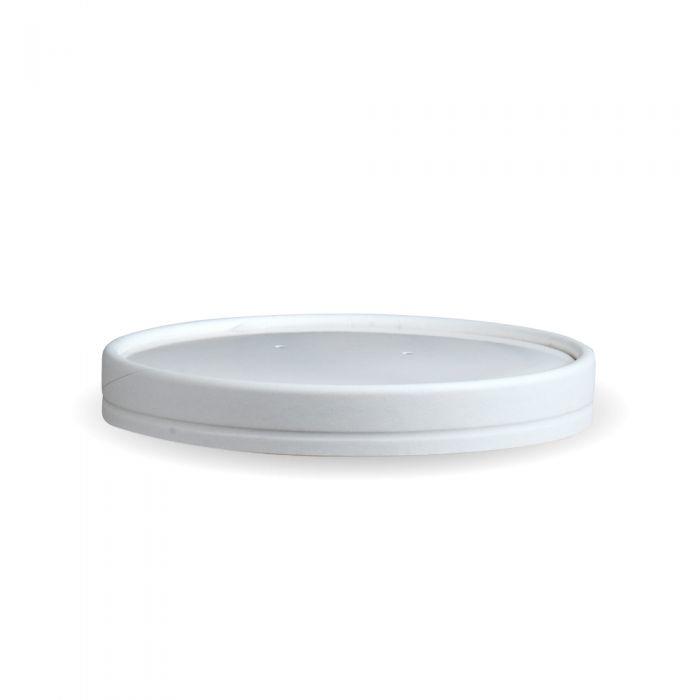 BioPak Lid for 16oz PE Soup Container - Pack of 500 - PE-BLL-97-PAPER-W - 1