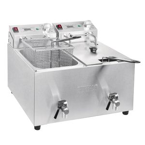 Buffalo Twin Tank Twin Basket 2x8Ltr Countertop Fryer with Timers 2x6kW - FC377 - 3