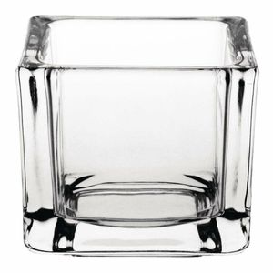 Olympia Glass Tealight Holder Square Clear (Pack of 6) - GM224 - 1