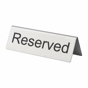 Brushed Steel Reserved Table Sign (Pack of 10) - U051 - 3
