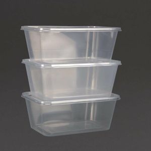 Fiesta Recyclable Plastic Microwavable Containers with Lid Large 1000ml (Pack of 250) - DM183 - 4