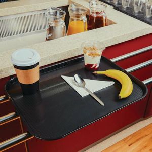 Olympia Kristallon Polypropylene Fast Food Tray Black Medium 415mm - P501 - 3
