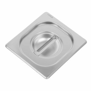 Vogue Heavy Duty Stainless Steel 1/6 Gastronorm Pan Lid - DW459 - 1