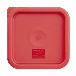Hygiplas Square Food Storage Container Lid Red Small - CF040 - 1