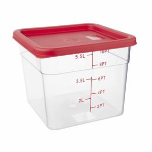 Hygiplas Square Food Storage Container Lid Red Medium - CF041 - 3