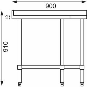 Vogue Stainless Steel Corner Table 700mm - GL278 - 3