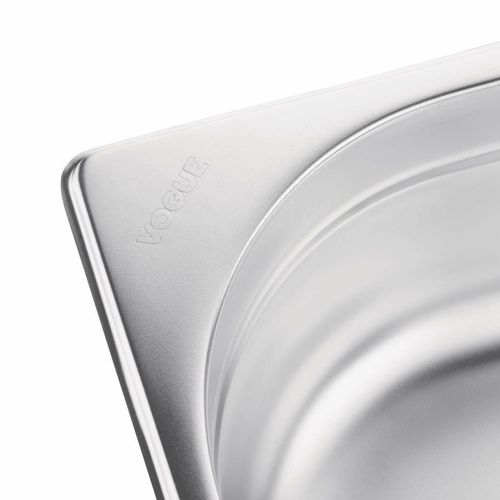 Vogue Stainless Steel 2/1 Gastronorm Pan 100mm - K804 - 8