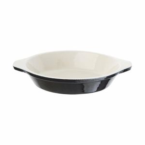 Vogue Black Cast Iron Round Gratin Dish 400ml - U561 - 1