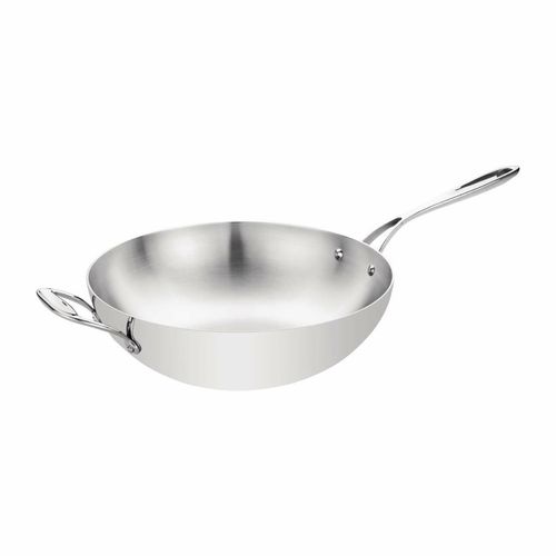 Vogue Tri Wall Wok Flat Base 300mm - Y261 - 1