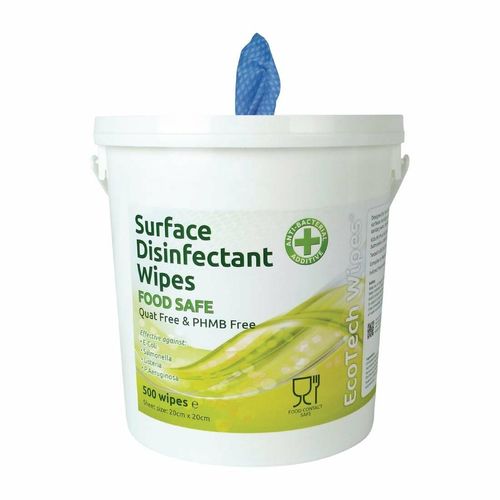 EcoTech Quat-Free Disinfectant Surface Wipes Bucket (500 Pack) - DA301 - 1