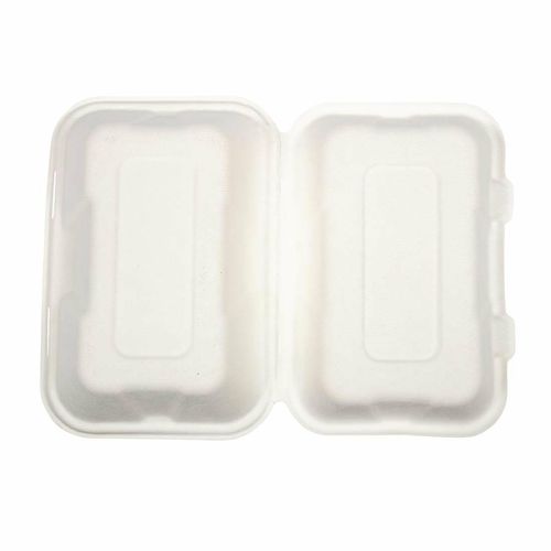 Vegware Compostable Bagasse Clamshell Hinged Meal Boxes 228mm - GH026 - 8