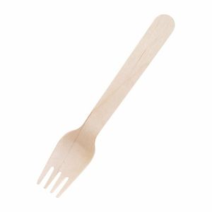 Fiesta Compostable Disposable Wooden Forks (Pack of 100) - CD903 - 1