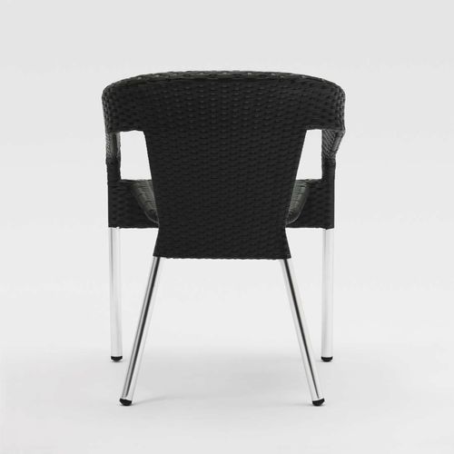 Bolero Wicker Wraparound Bistro Chairs Charcoal (Pack of 4) - CG223 - 6