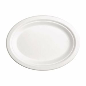 Fiesta Compostable Bagasse Oval Plates 198mm (Pack of 50) - FC534 - 3