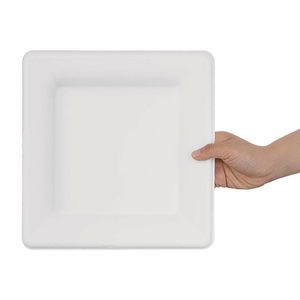 Fiesta Compostable Bagasse Square Plates 261mm (Pack of 50) - FC520 - 3