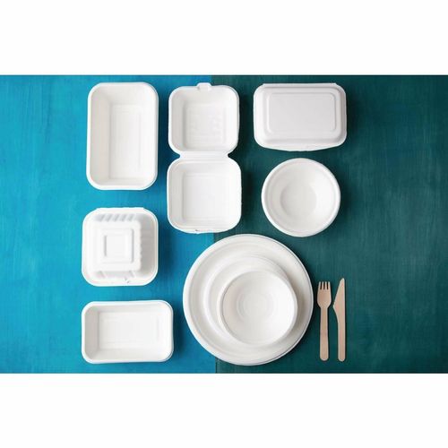 Fiesta Compostable Bagasse Burger Boxes with Bottom Ridges 153mm (Pack of 500) - DW247 - 2