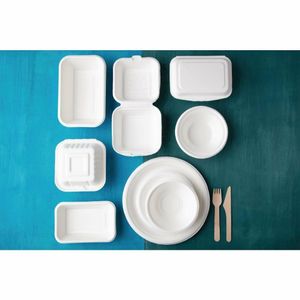 Fiesta Compostable Bagasse Burger Boxes with Bottom Ridges 153mm (Pack of 500) - DW247 - 3