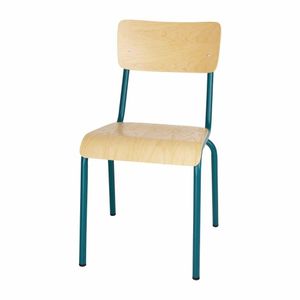 Bolero Cantina Side Chairs with Wooden Seat Pad and Backrest Teal (Pack of 4) - FB944 - 1