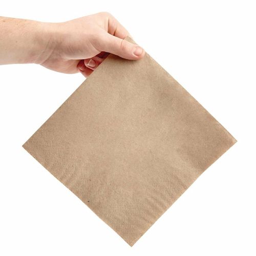 Fiesta Recyclable Recycled Dinner Napkin Kraft 40x40cm 2ply 1/4 Fold (Pack of 2000) - FE242 - 3